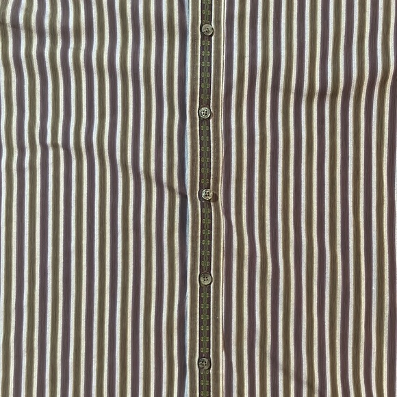 Robert Graham Brown Purple Striped Large Cotton L/S Classic Fit Button Up Shirt - Picture 3 of 8